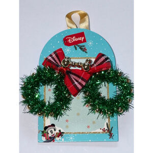 Disney Christmas Wreath Earrings Green Red